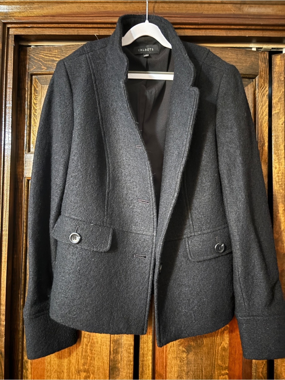 Talbots Women's Black Tailored Wool-Blend Blazer
